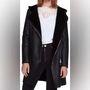 Sandro Jackets Coats Sandro Bala Reversible Real Lamb